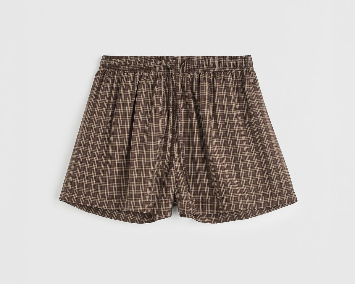 Tekla Fine Twill Women's Shorts - Serra Checks