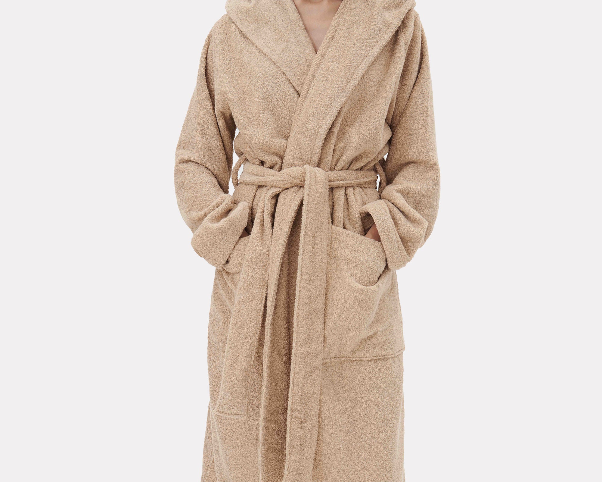 Tekla Organic Cotton Hooded Bathrobe - Sienna