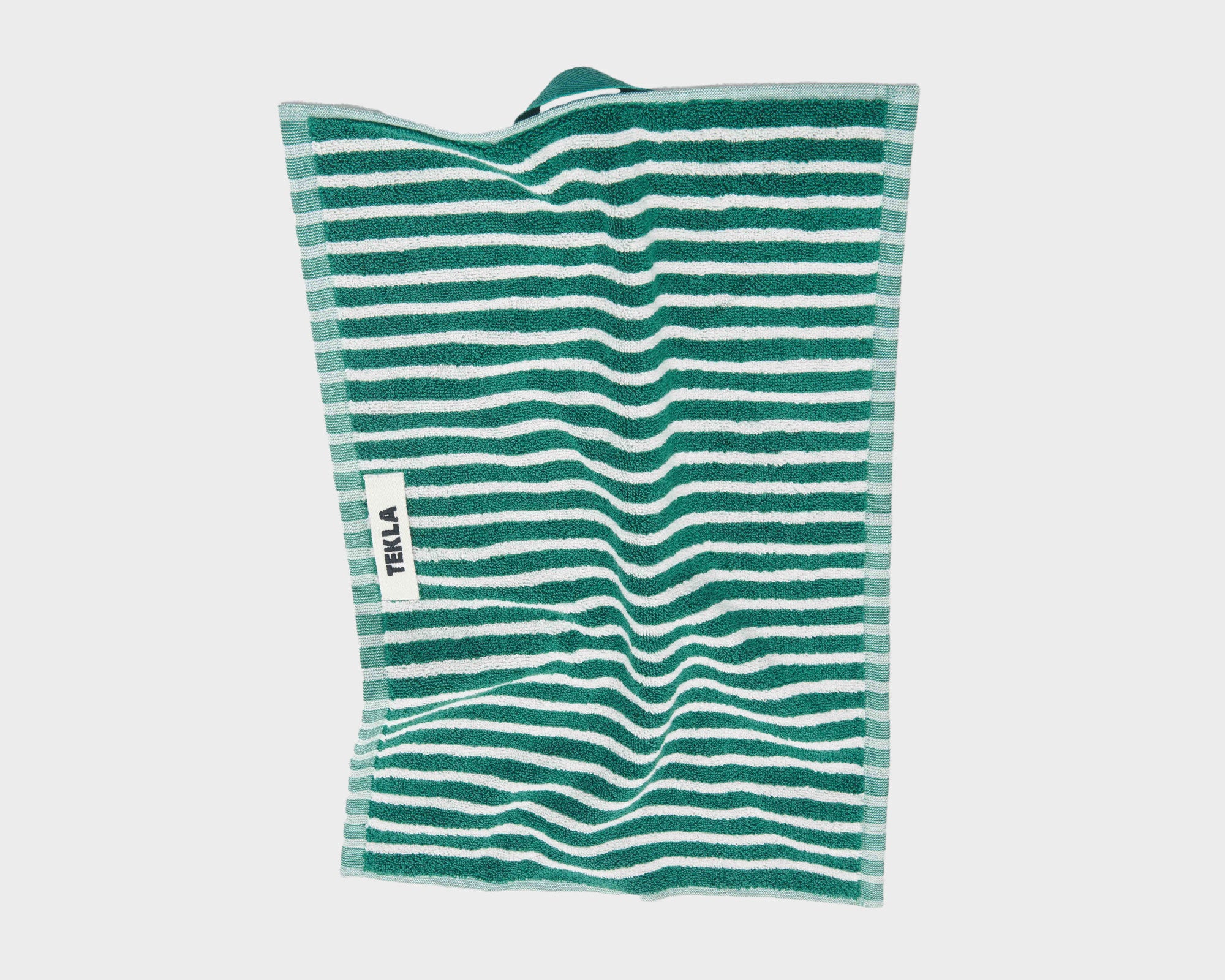 Tekla Organic Cotton Towel - Teal Green Stripes