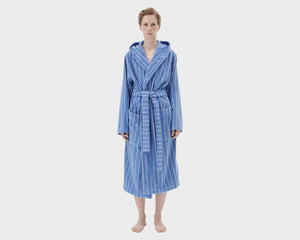 Tekla Organic Cotton Hooded Bathrobe - Marseille