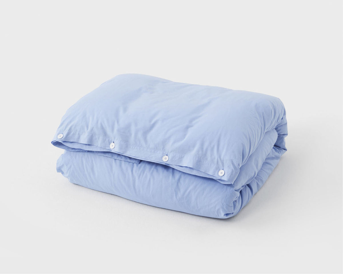 Tekla Cotton Percale Bedding - Island Blue
