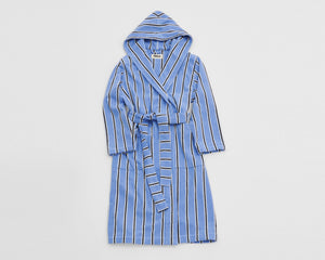 Tekla Organic Cotton Hooded Bathrobe - Bassett Stripes