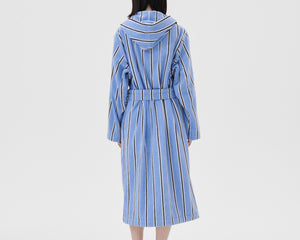 Tekla Organic Cotton Hooded Bathrobe - Bassett Stripes