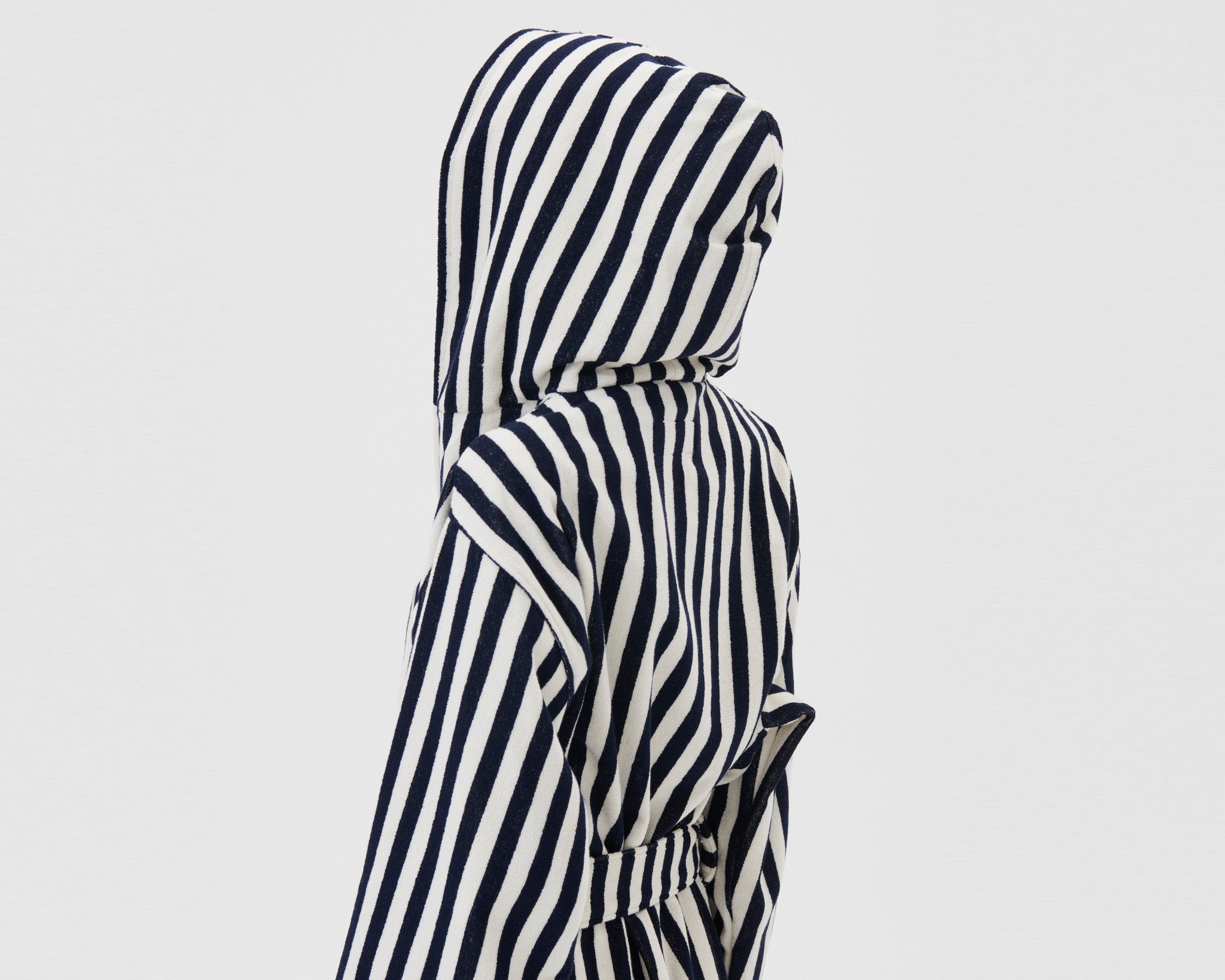 Tekla Organic Cotton Hooded Bathrobe - Humbug Stripes