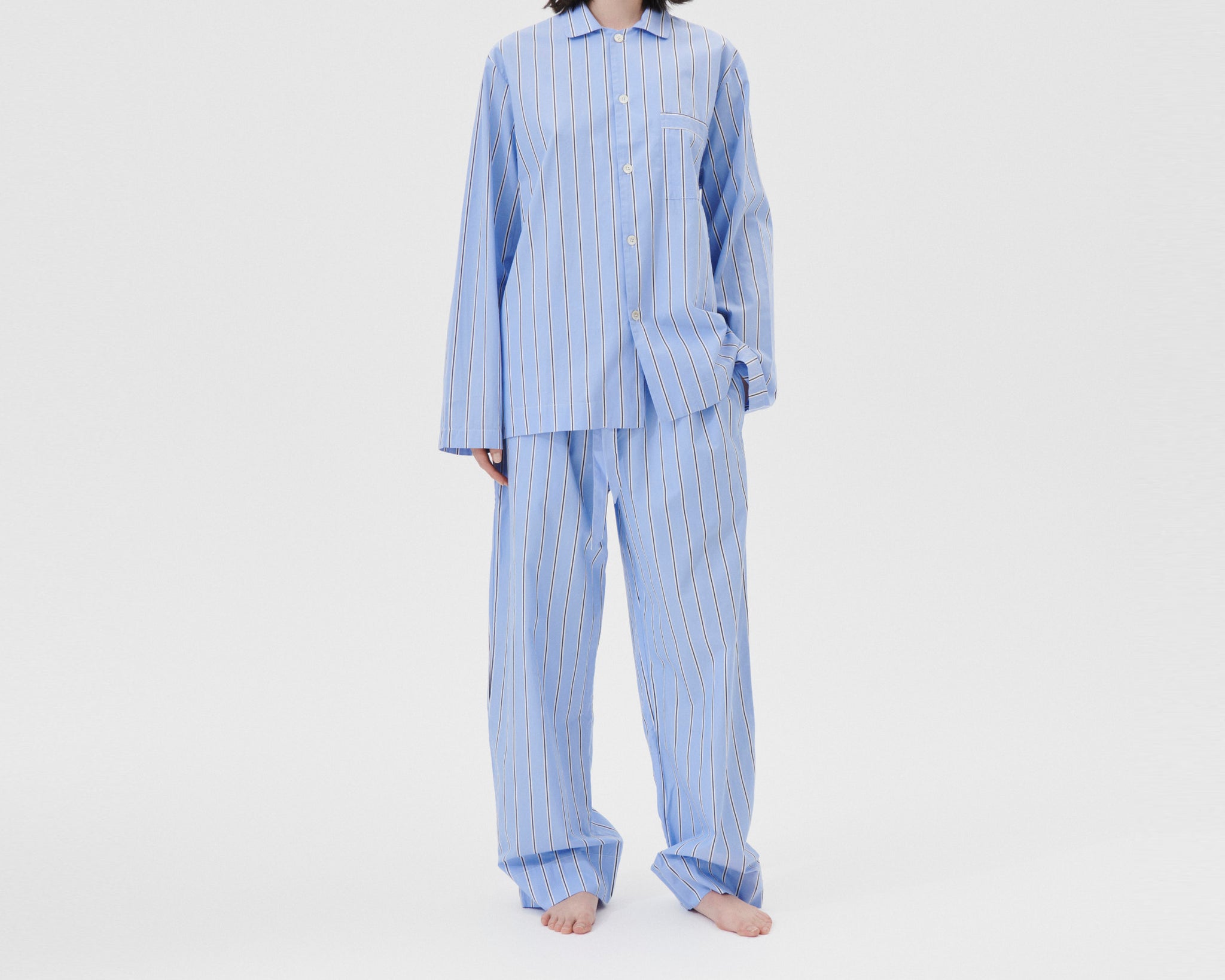 Tekla Poplin Long Sleeve Shirt - Bassett Stripes