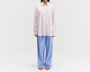Tekla Poplin Relaxed Long Sleeve Shirt - Rosa Stripes