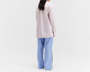 Tekla Poplin Relaxed Long Sleeve Shirt - Rosa Stripes