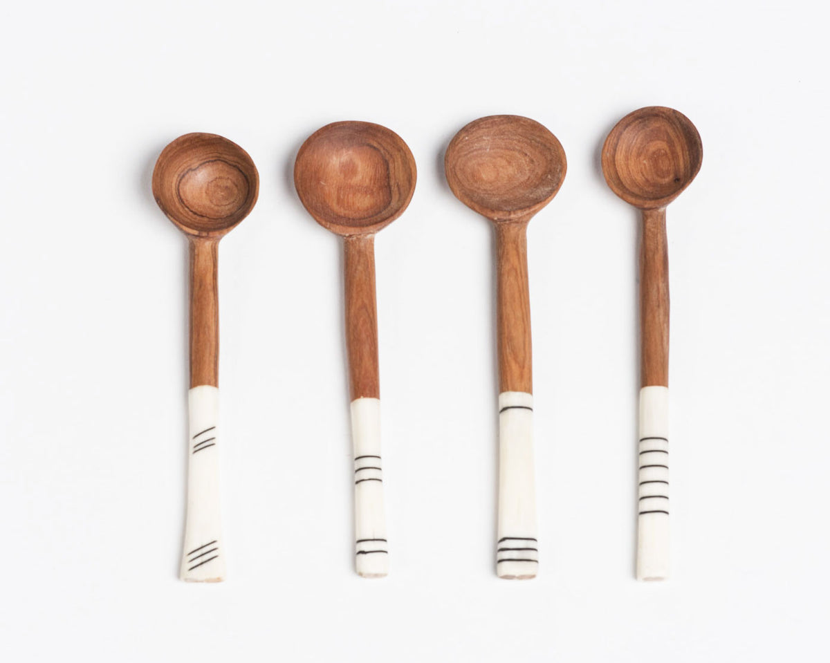 Wood and Bone Sugar Spoon