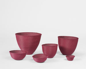 Telephone Wire Bowl - Claret