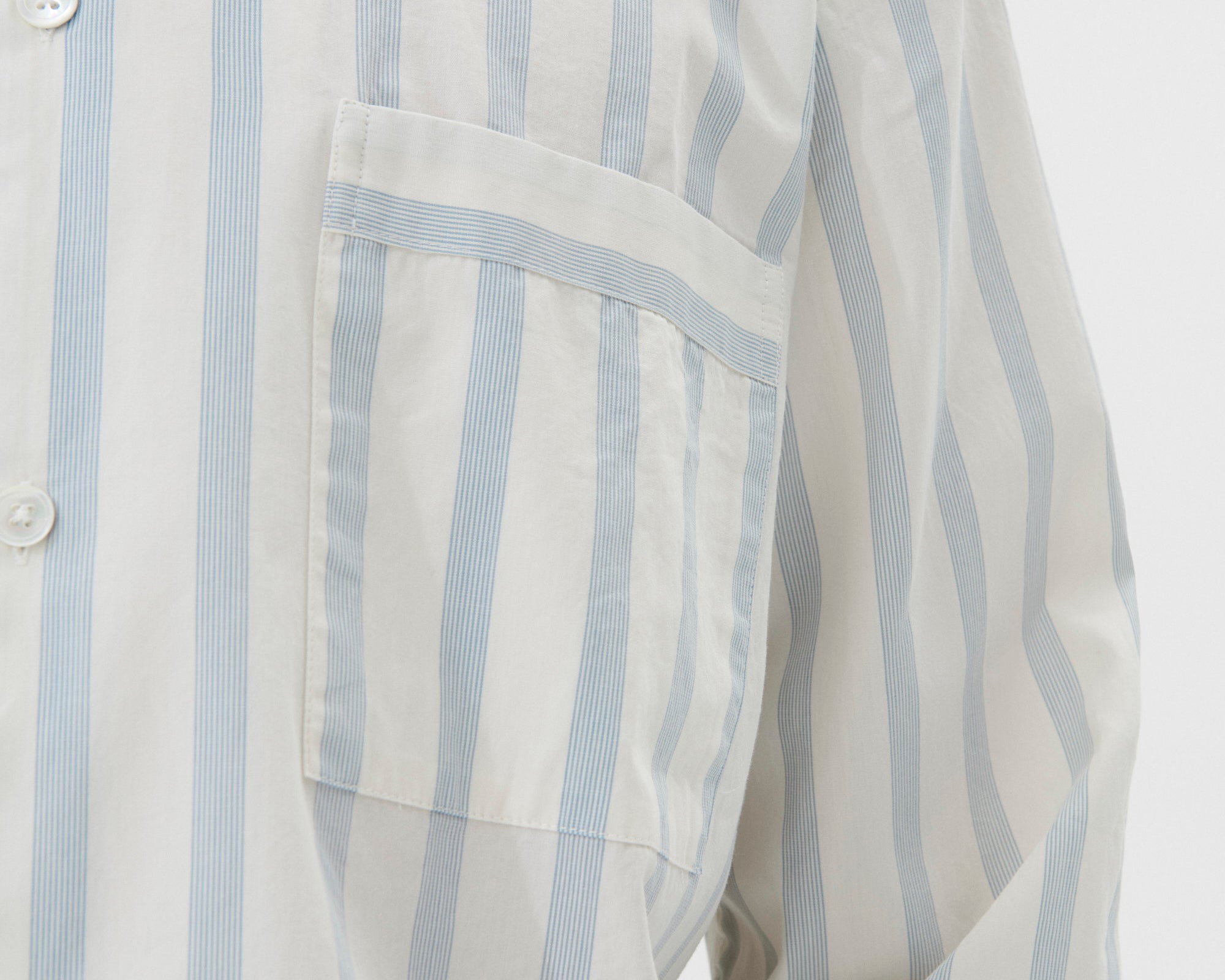 Tekla Poplin Long Sleeve Shirt - Needle Stripes