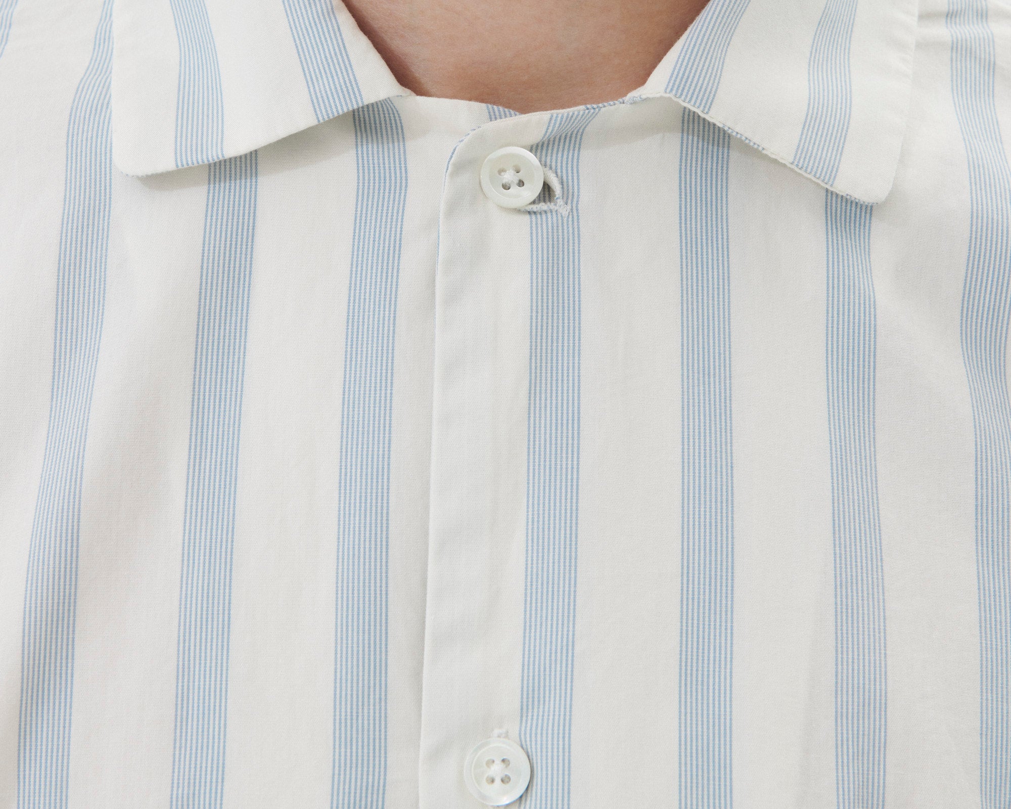 Tekla Poplin Long Sleeve Shirt - Needle Stripes