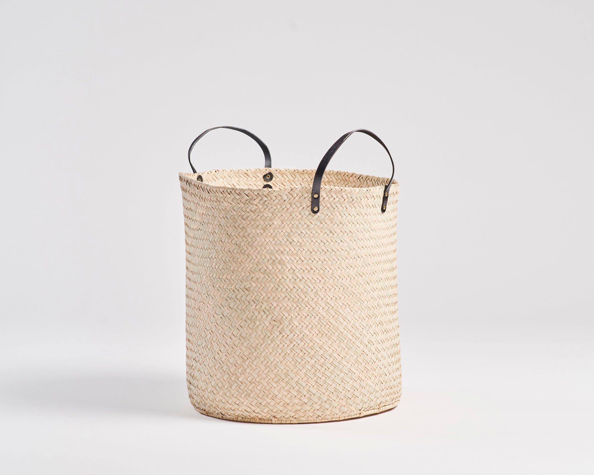 Laundry Basket Tall - Leather Handle