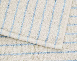Tekla Organic Cotton Bath Mat - Baby Blue Stripes
