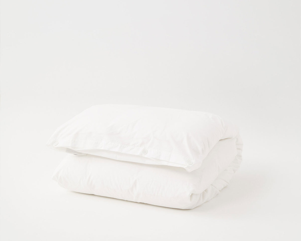Tekla Cotton Percale Bedding - Broken White