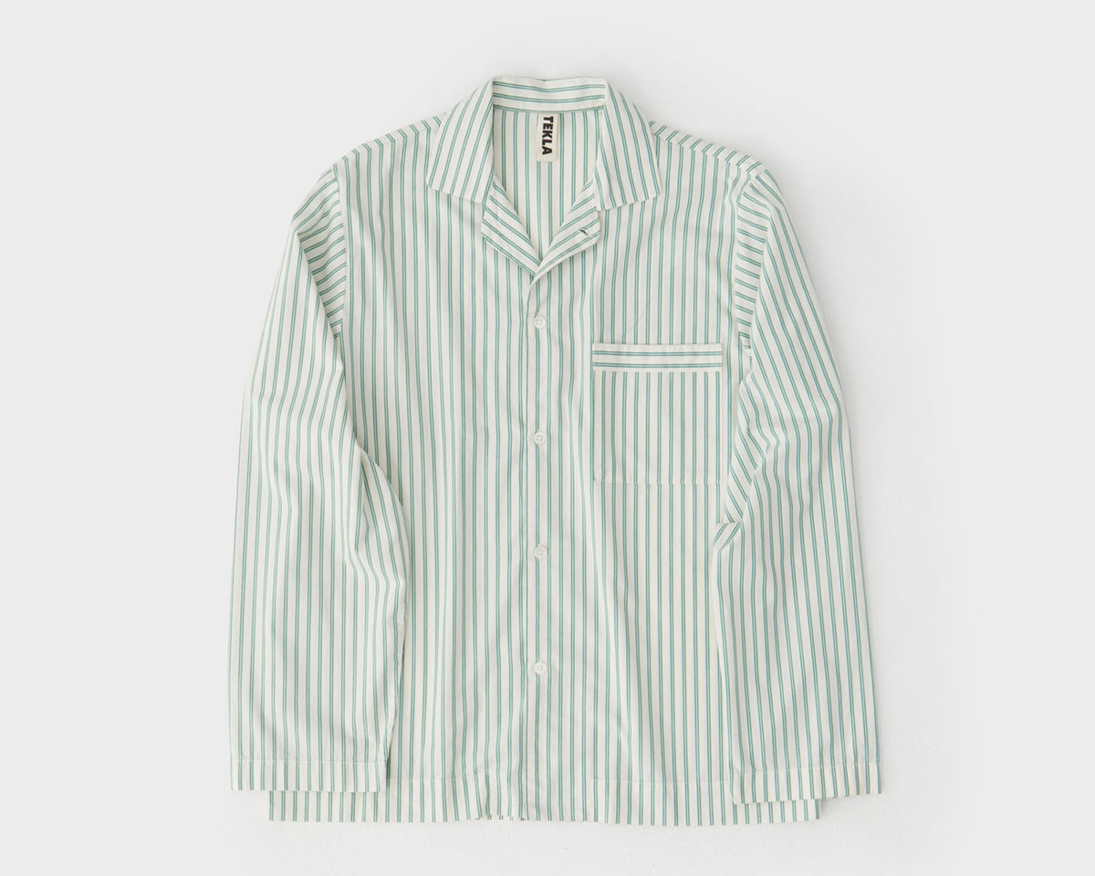 Tekla Poplin Long Sleeve Shirt - Clover Stripes