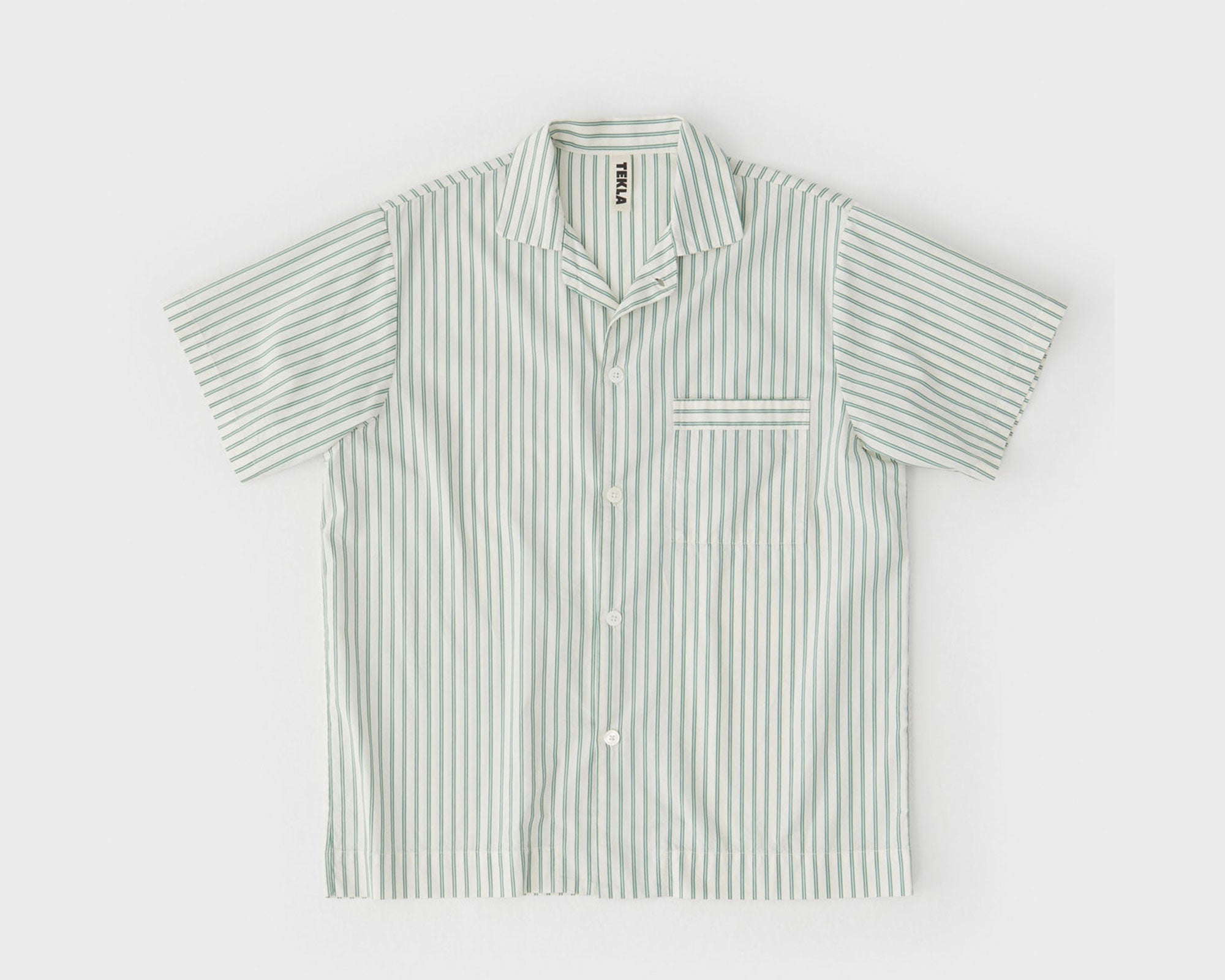 Tekla Poplin Short Sleeve Shirt - Clover Stripes