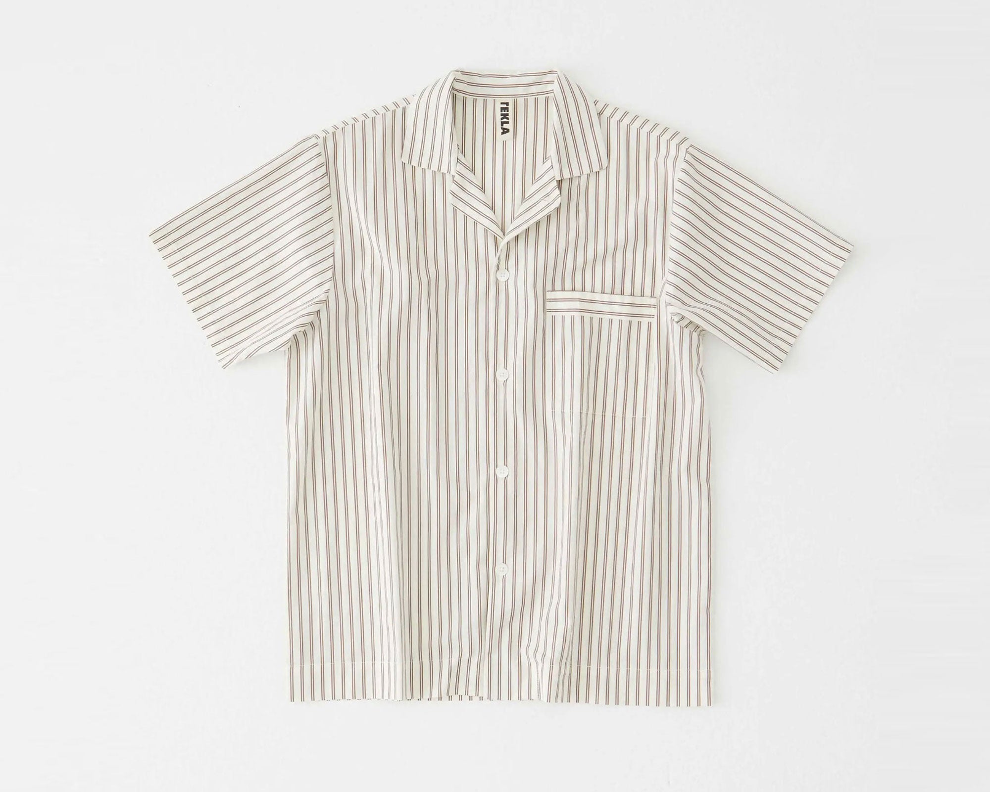 Tekla Poplin Short Sleeve Shirt - Hopper Stripes