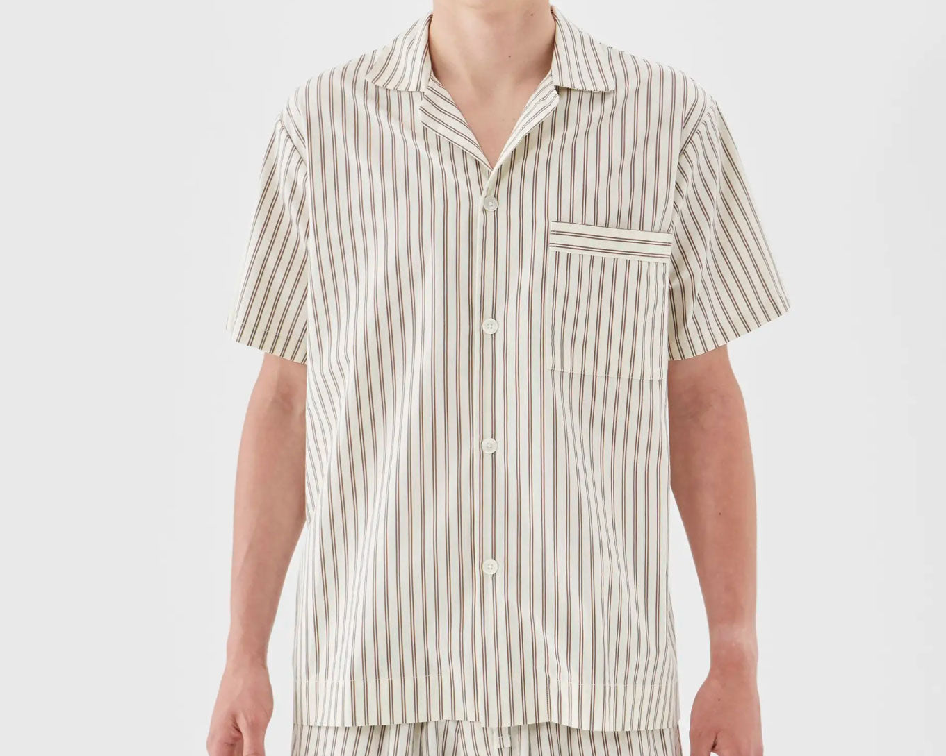 Tekla Poplin Short Sleeve Shirt - Hopper Stripes