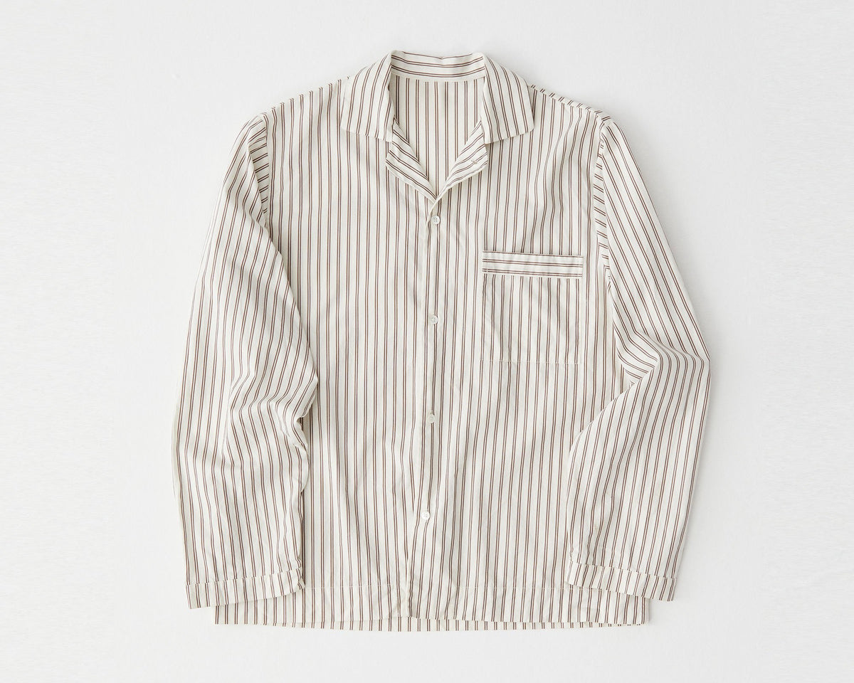 Tekla Poplin Long Sleeve Shirt - Hopper Stripes