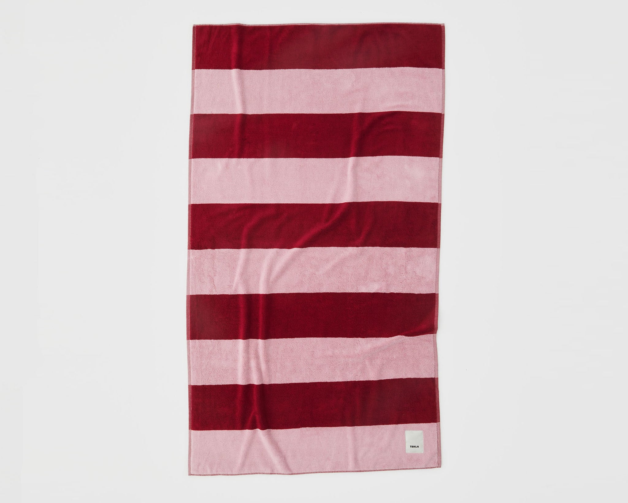 Tekla Organic Cotton Beach Towel - Red Blockstripes