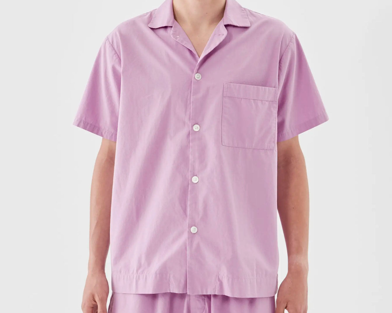 Tekla Poplin Short Sleeve Shirt - Purple Pink