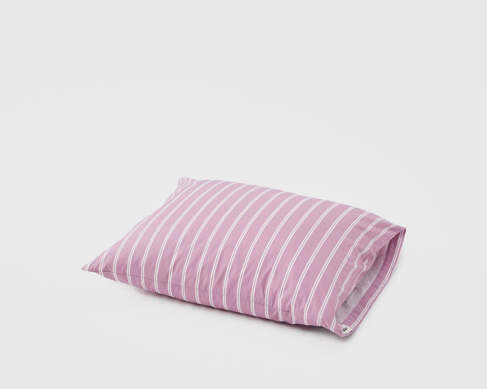 Tekla Cotton Percale Bedding - Mallow Pink Stripes