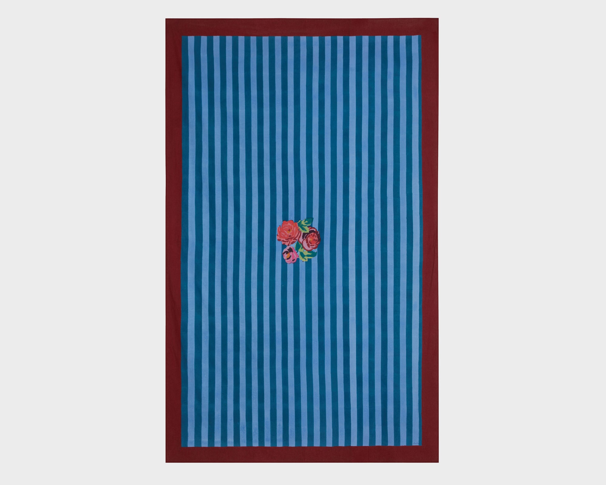 Lisa Corti Tablecloth - Nizam Stripes Ferozi Sugar