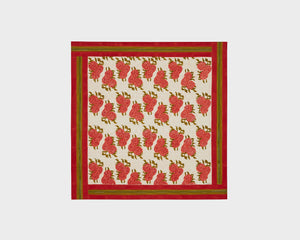 Lisa Corti Tablecloth - Leopard Bouquet Red
