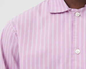 Tekla Poplin Short Sleeve Shirt - Purple Pink Stripes