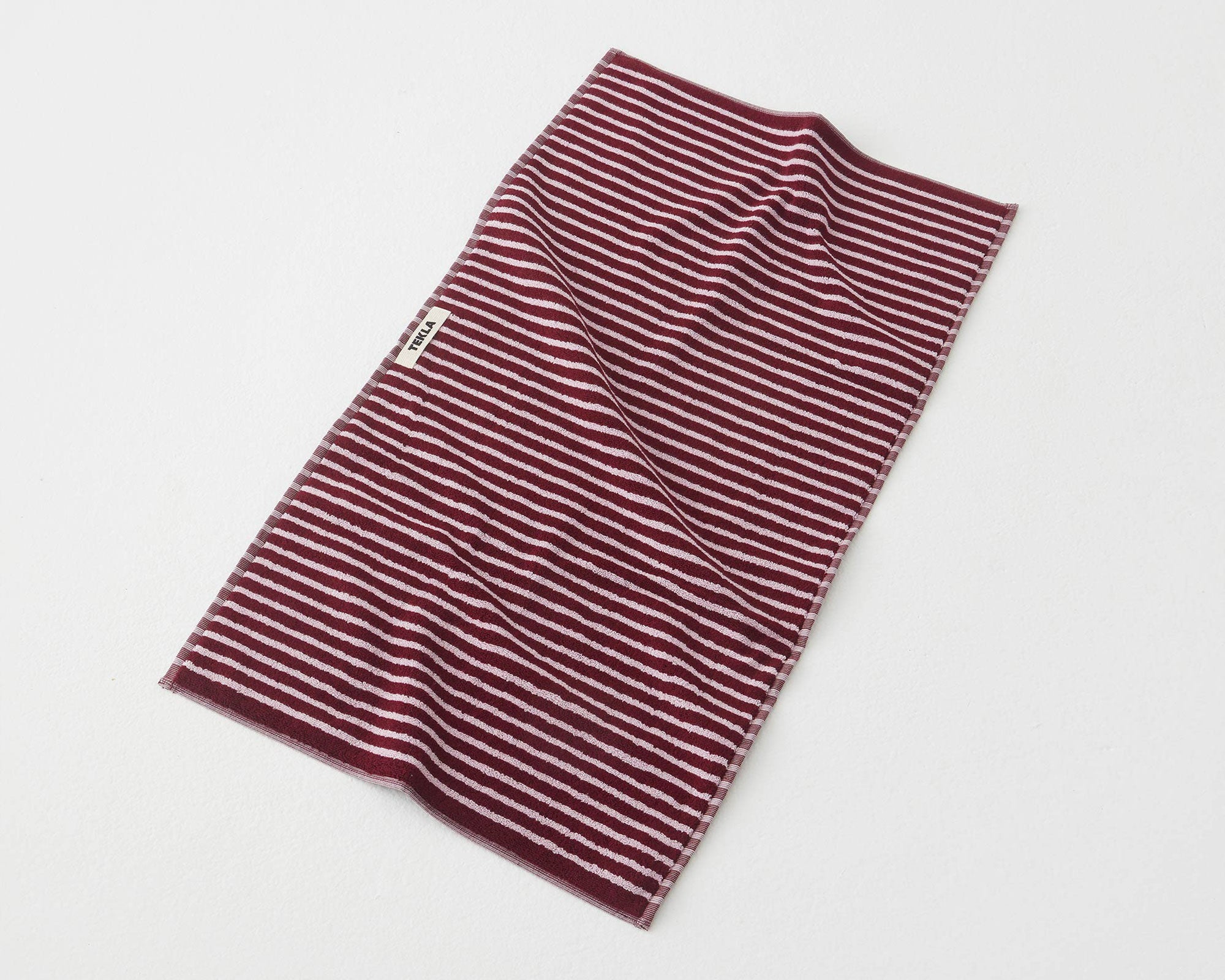 Tekla Organic Cotton Towel - Red & Rose Stripes