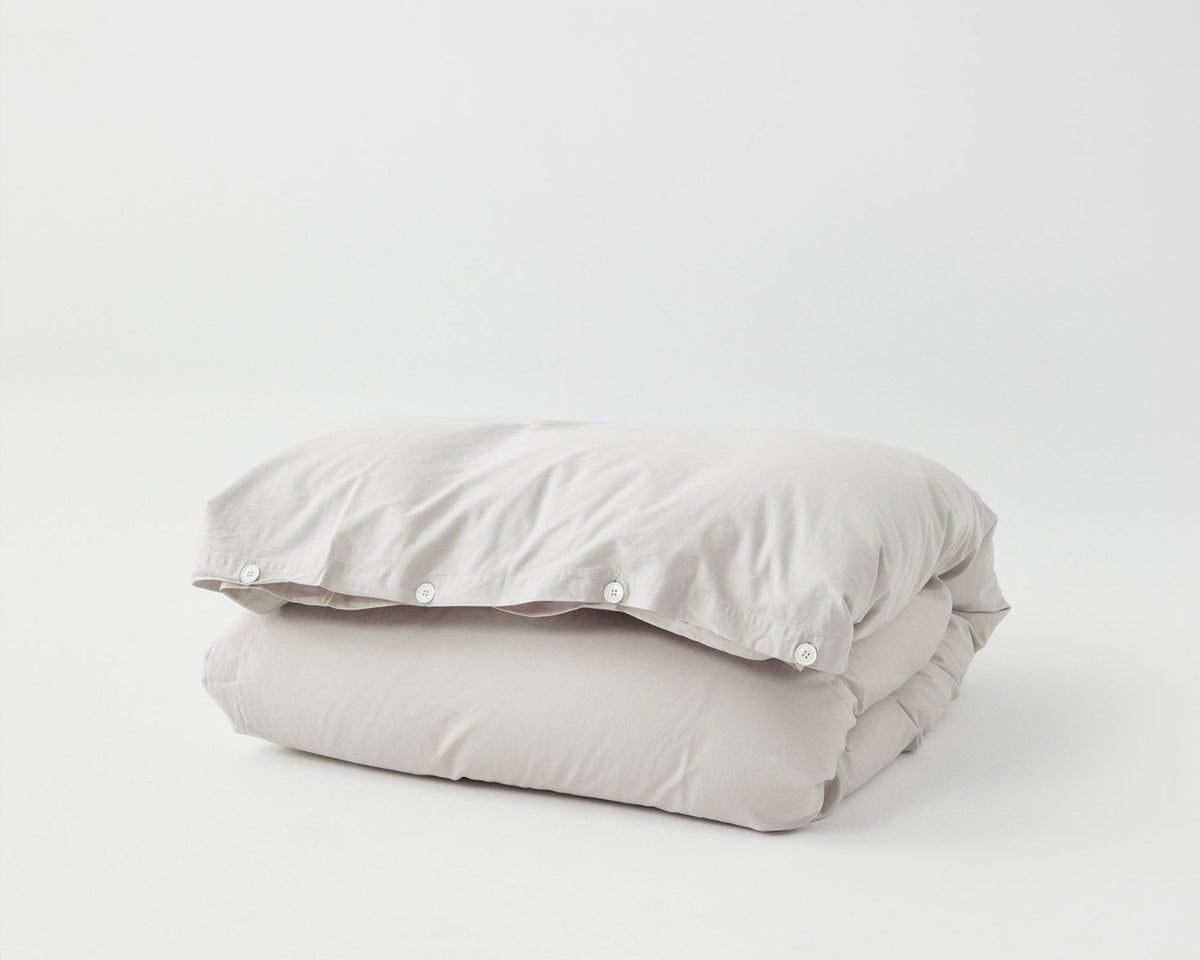 Tekla Cotton Percale Bedding - Soft Grey