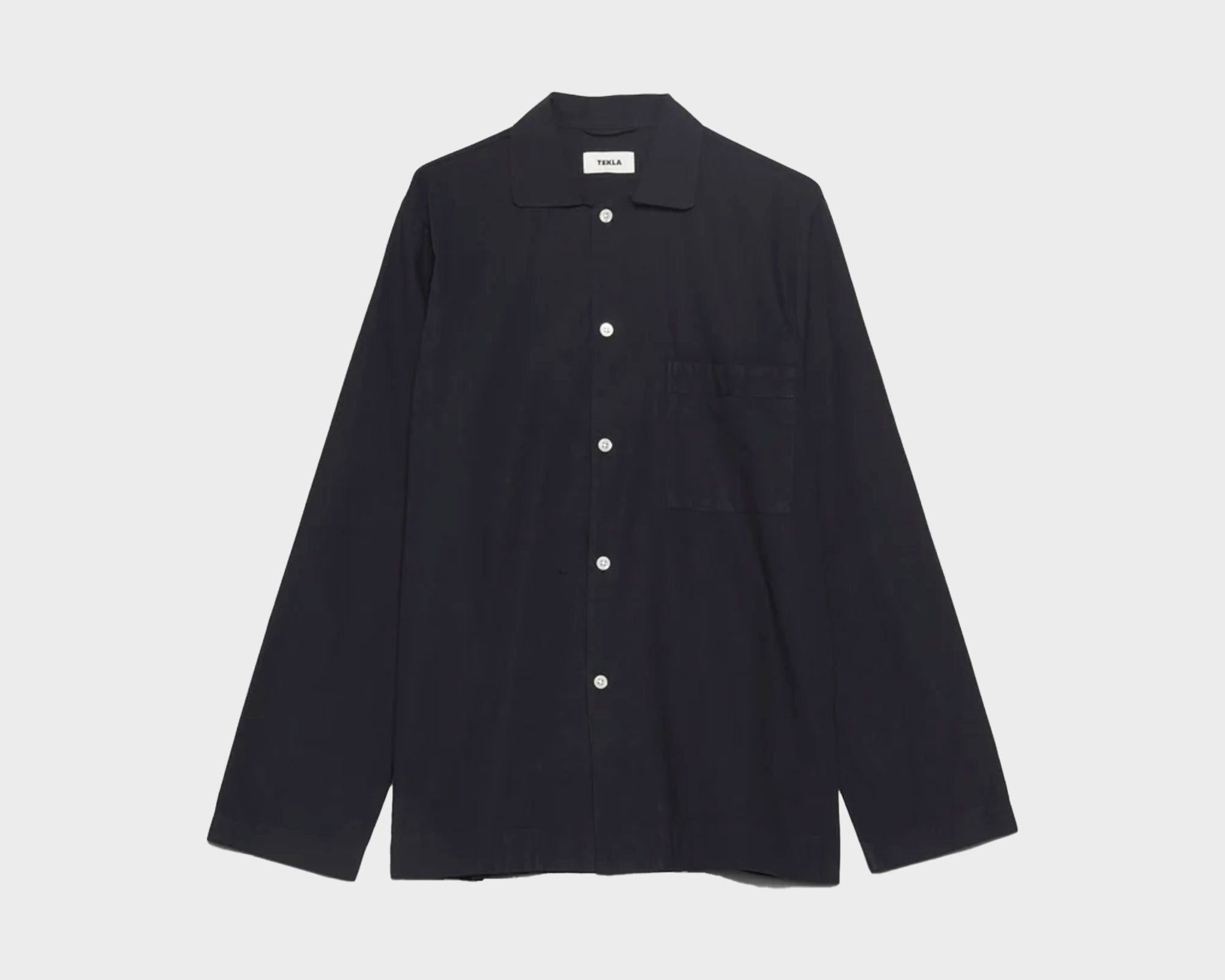 Tekla Poplin Long Sleeve Shirt - All Black – Pan After