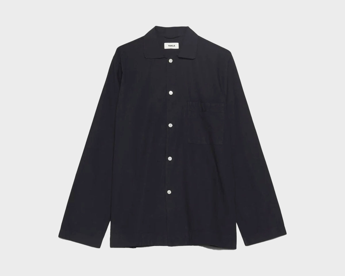 Tekla Poplin Long Sleeve Shirt - All Black