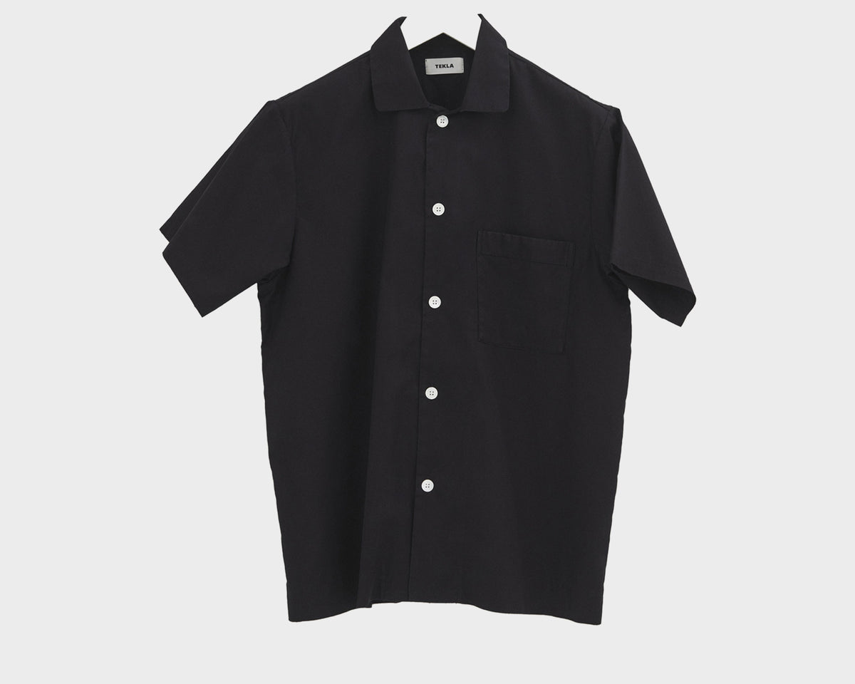 Tekla Poplin Short Sleeve Shirt - All Black