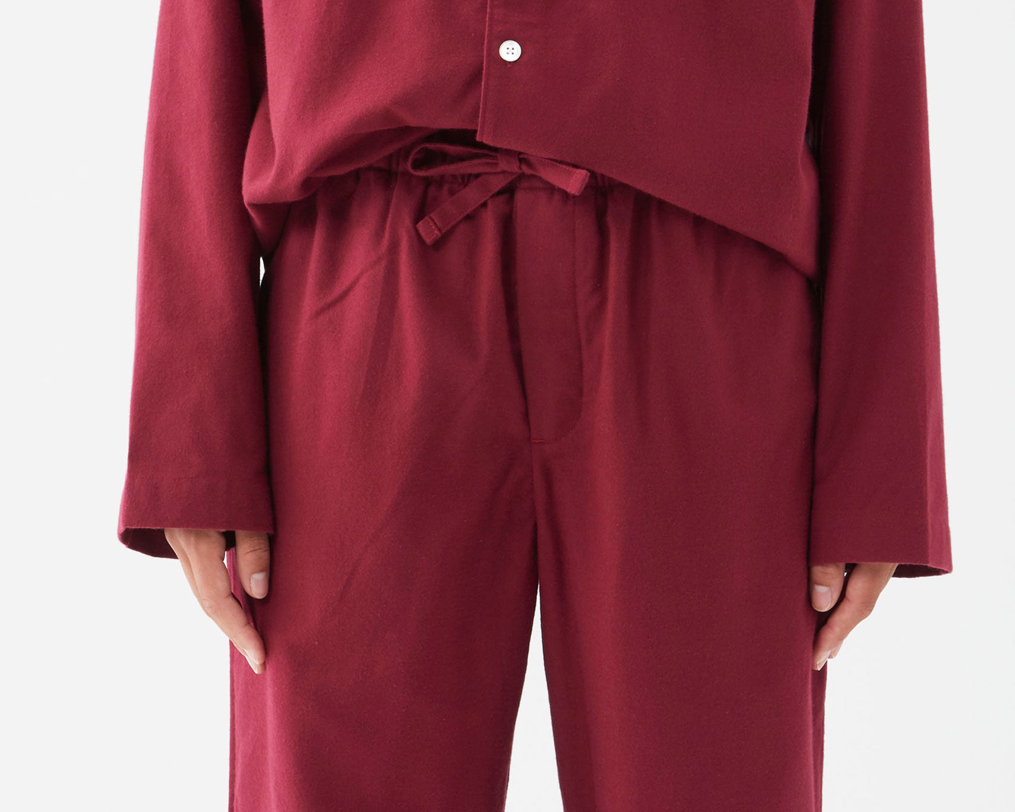 Tekla Flannel Long Sleeve Shirt - Beyond Red