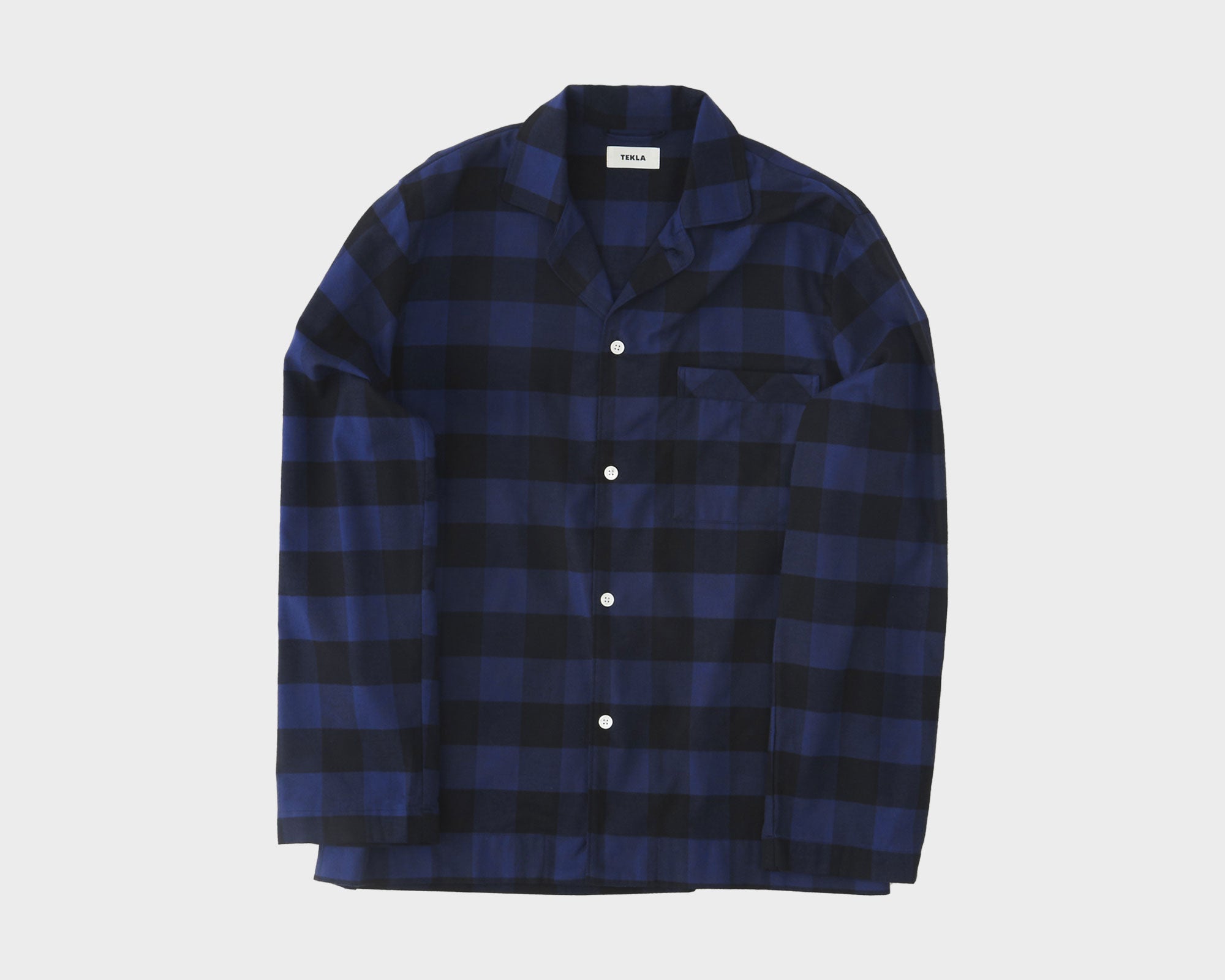 Tekla Flannel Long Sleeve Shirt - Blue Gingham