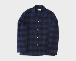 Tekla Flannel Long Sleeve Shirt - Blue Gingham