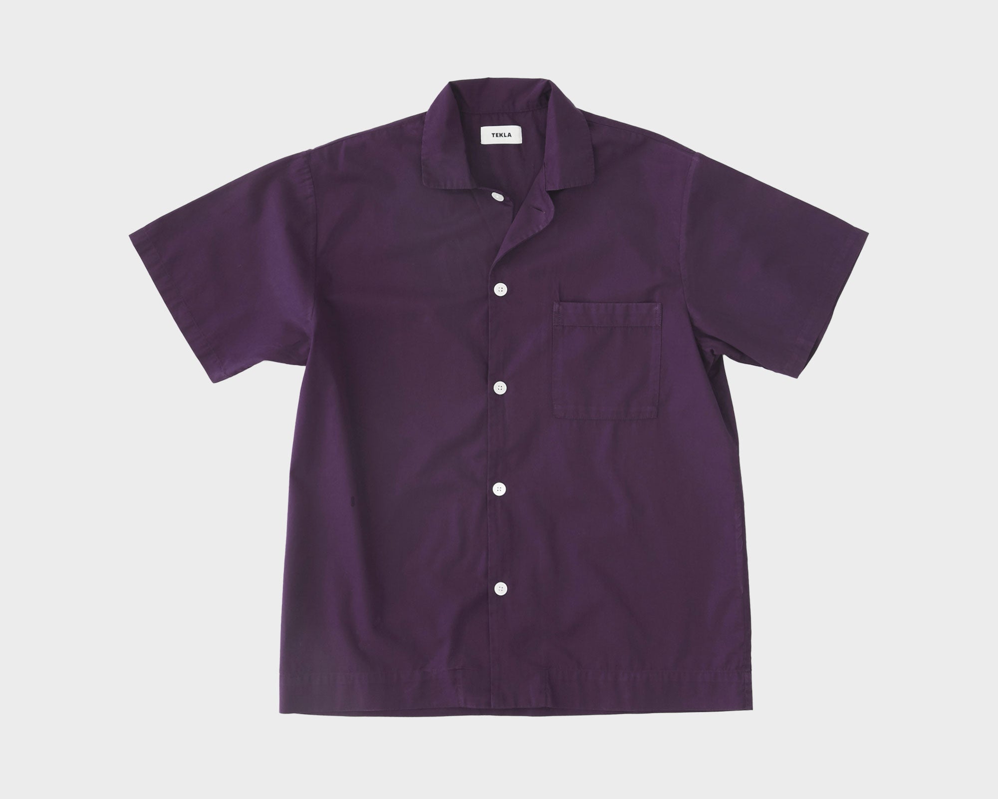 Tekla Poplin Short Sleeve Shirt - Damson