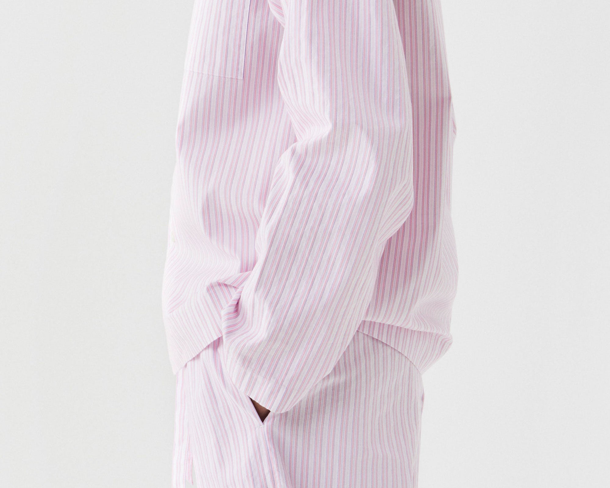 Tekla Poplin Long Sleeve Shirt - Capri Stripes