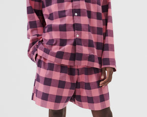 Tekla Flannel Short - Pink Gingham
