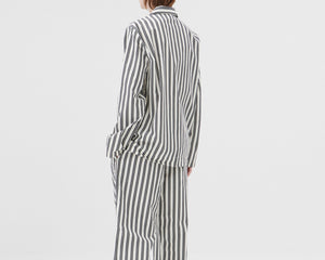 Tekla Poplin Long Sleeve Shirt - Night Stripes