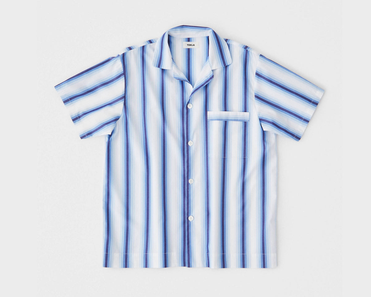 Tekla Poplin Short Sleeve Shirt - Blue Marquee