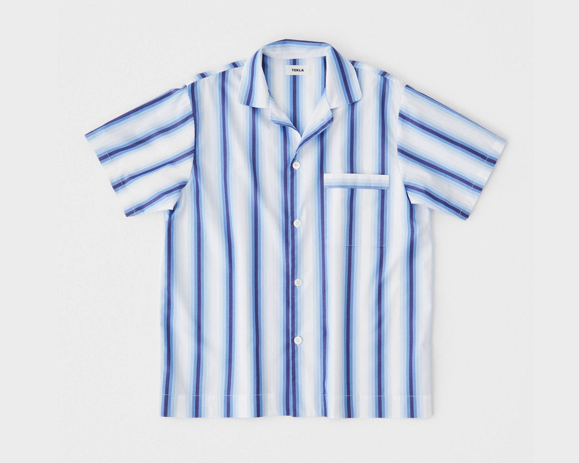 Tekla Poplin Short Sleeve Shirt - Blue Marquee