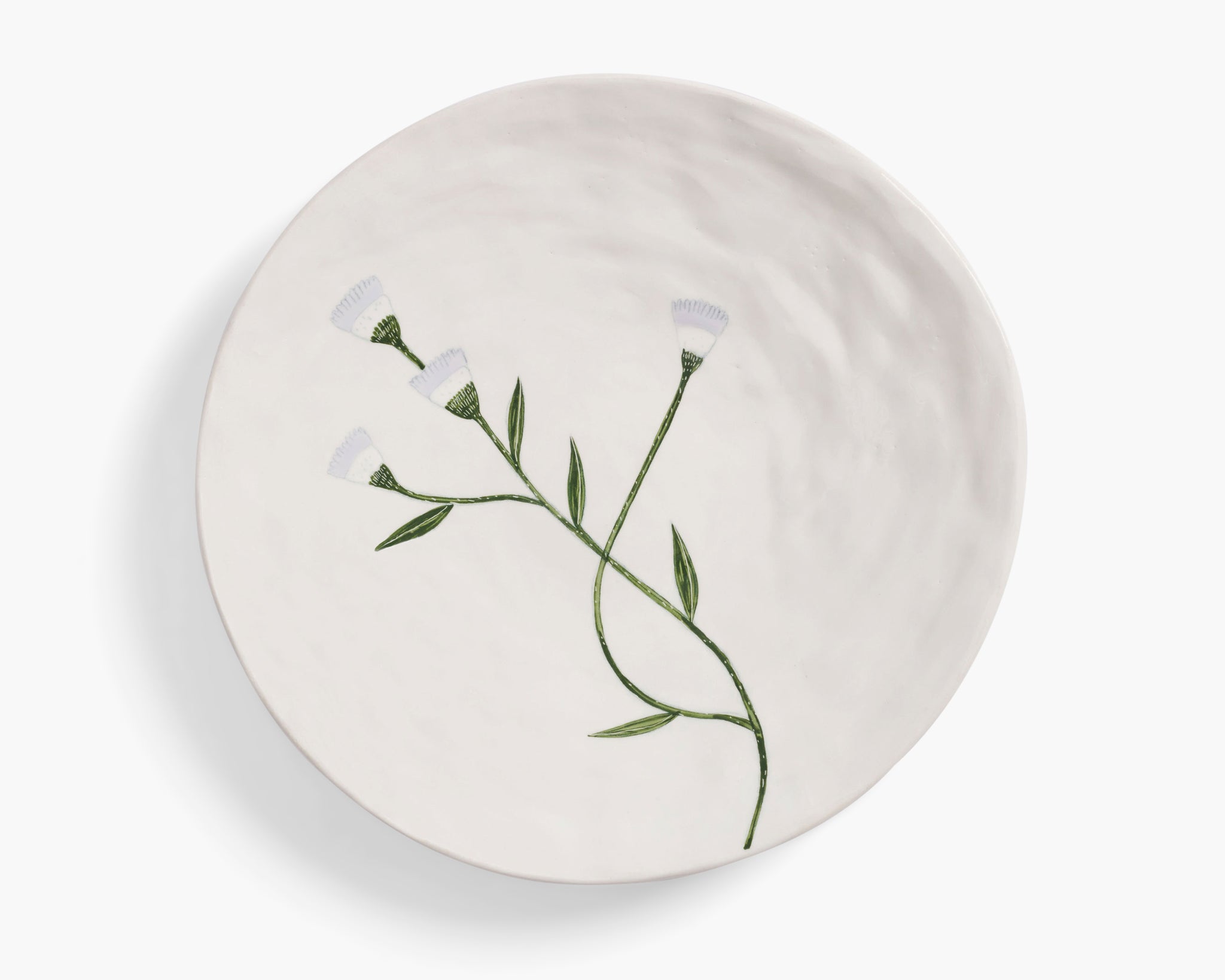 Gemma Orkin 'Wild Flowers'  Serving Plate - White Wash