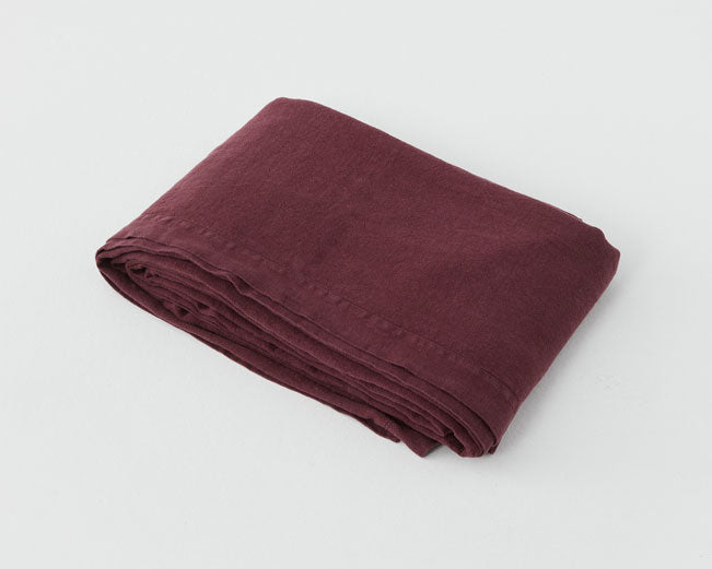 Tekla Linen Bedspread - Plum Red