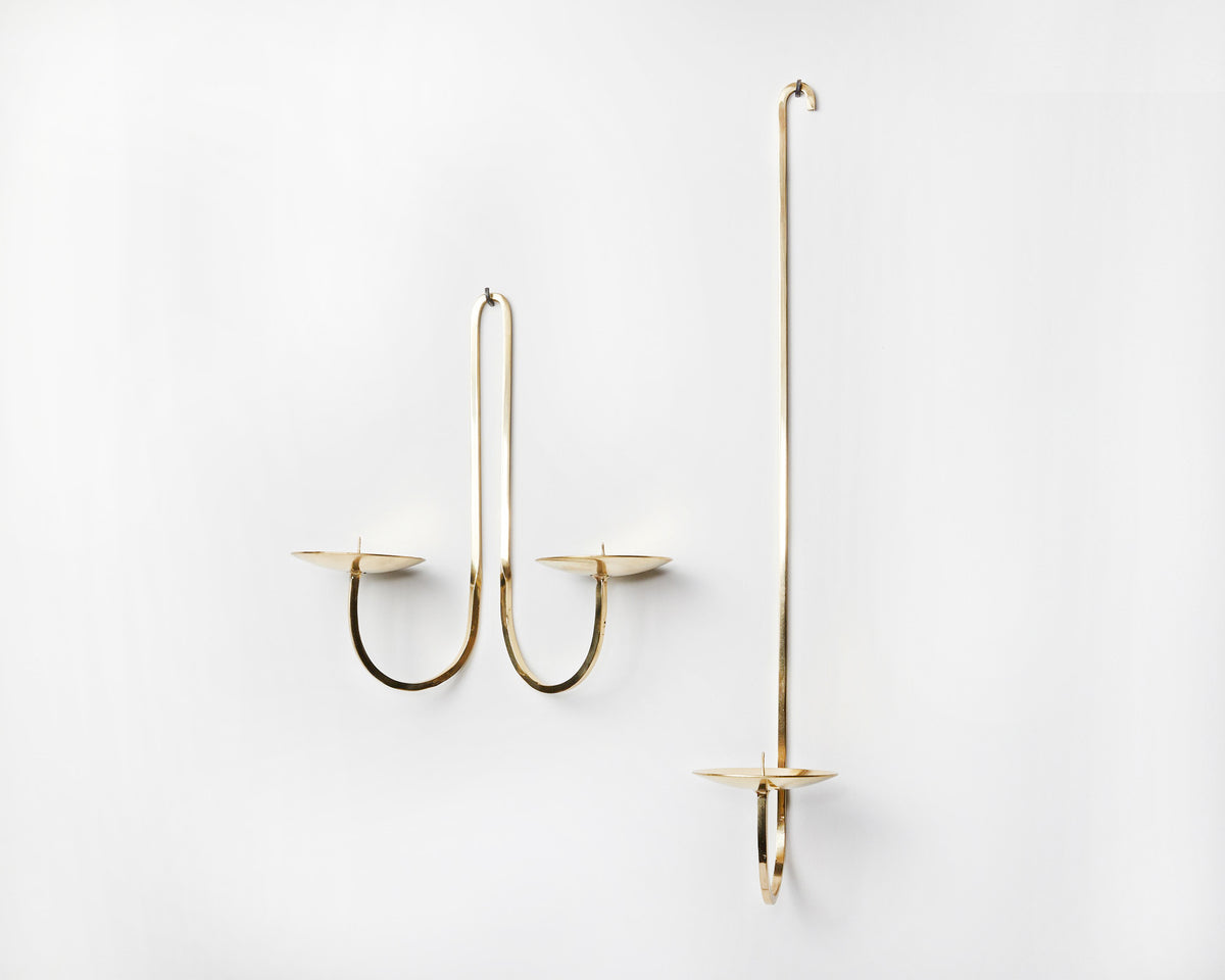Fredericks & Mae Brass Arm Candle Holders